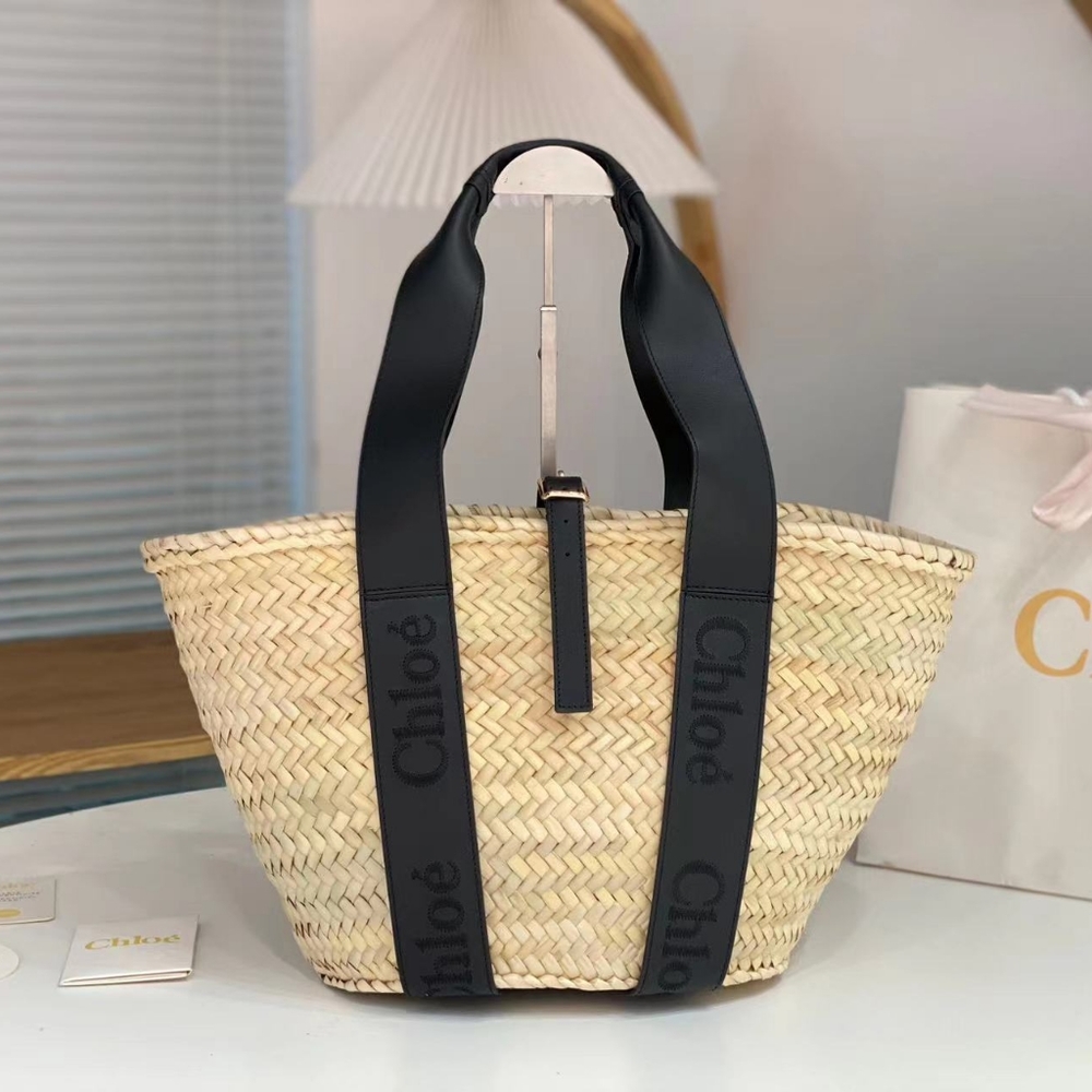 Chloe Tan and Black Tote Bag